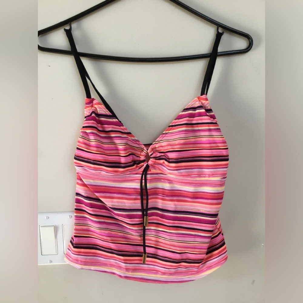Vibrant Striped Bikini Tankini Top